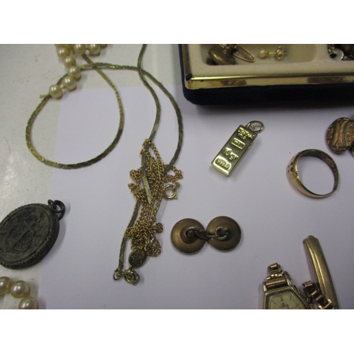 178 - A jewellery box with contents, to include  some silver items and a Victorian crown dated 1898, all i... 