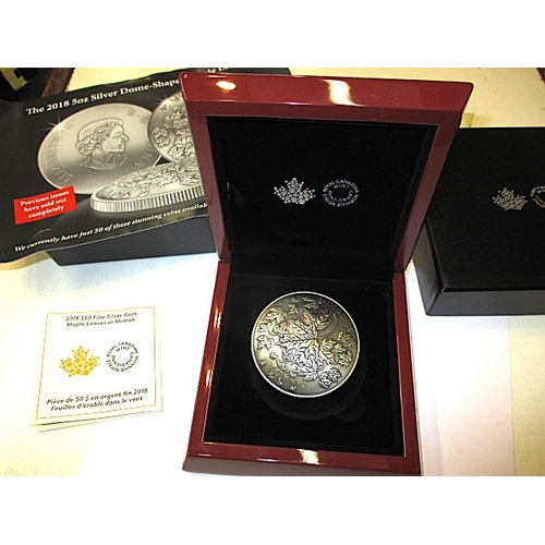 230 - A Royal Canadian Mint fine silver 50 dollar coin, dated 2018, approx weight 158.5g, in original pres... 