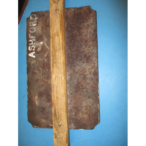 309 - A genuine British rail cast iron sign for a fire cock, marked Ashford verso, approx size 41x25cm