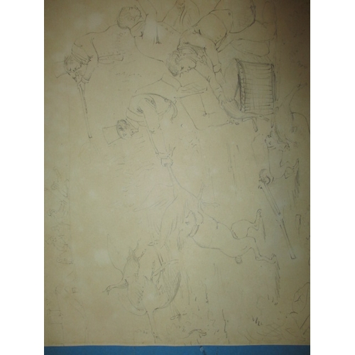 313 - Three original satirical drawings, dating from the 18th 19th sand early 20th century, one from the F... 