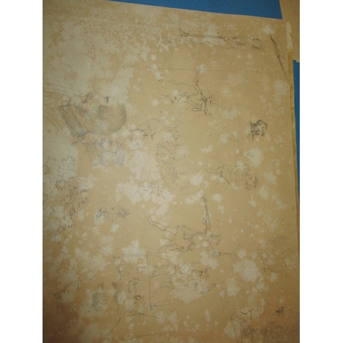 313 - Three original satirical drawings, dating from the 18th 19th sand early 20th century, one from the F... 