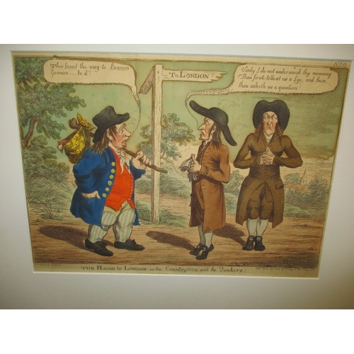 314 - ***George Murgatroyd Woodward, The Road to London or the Countryman and the Quakers, Hand Coloured E... 