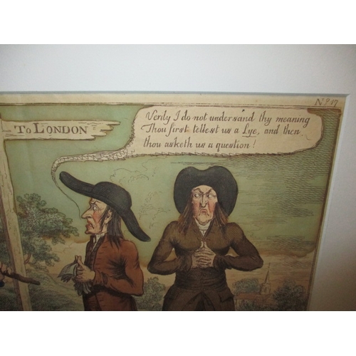 314 - ***George Murgatroyd Woodward, The Road to London or the Countryman and the Quakers, Hand Coloured E... 