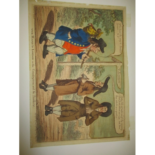 314 - ***George Murgatroyd Woodward, The Road to London or the Countryman and the Quakers, Hand Coloured E... 