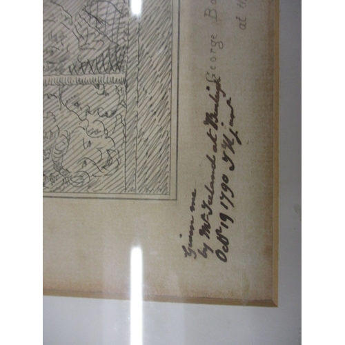 321 - George Barrington, drawn from life during his trial at the Old Bailey 1790, etching approx size 16x2... 