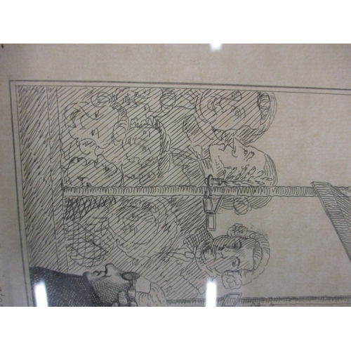 321 - George Barrington, drawn from life during his trial at the Old Bailey 1790, etching approx size 16x2... 