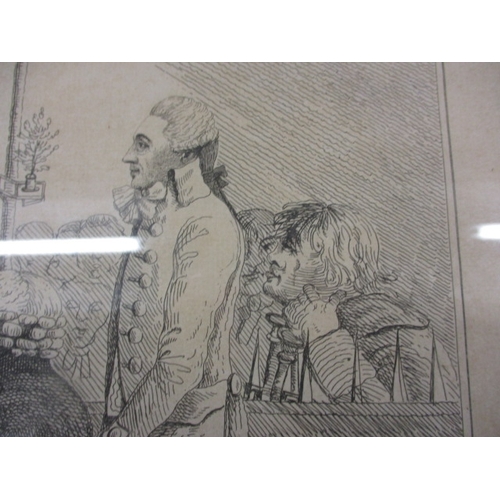 321 - George Barrington, drawn from life during his trial at the Old Bailey 1790, etching approx size 16x2... 