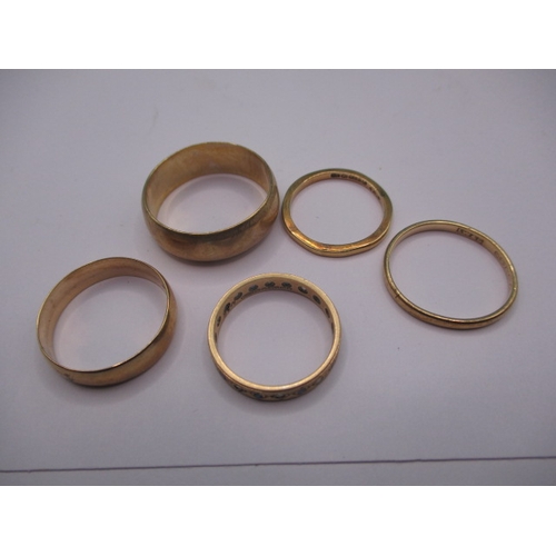 85 - 5 Vintage 9ct yellow gold rings, all in used condition, approx gross parcel weight 13.3g
