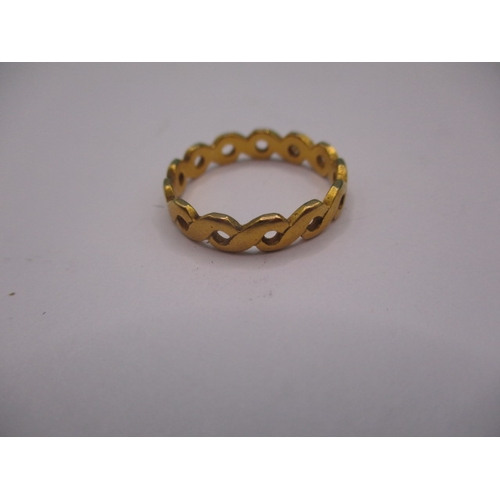 87 - A vintage 22ct yellow gold wedding band,, with pierced lattice design, approx ring size ‘L’, approx ... 
