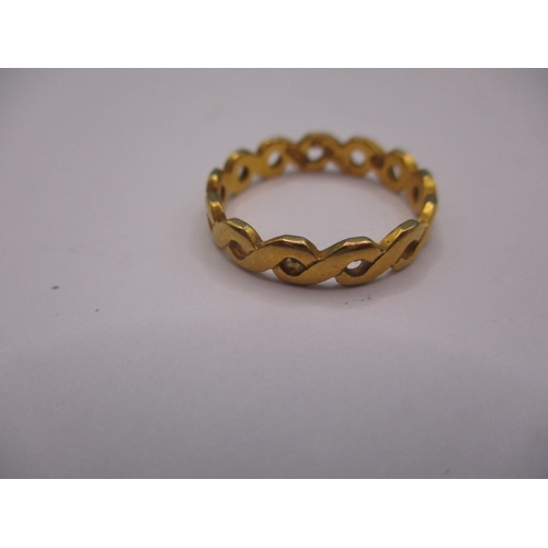 87 - A vintage 22ct yellow gold wedding band,, with pierced lattice design, approx ring size ‘L’, approx ... 