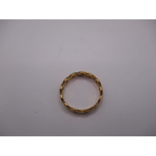 87 - A vintage 22ct yellow gold wedding band,, with pierced lattice design, approx ring size ‘L’, approx ... 