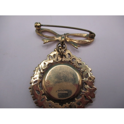 124 - A vintage 9ct yellow gold locket brooch/pendant, in useable pre-owned condition, approx weight 13.3g