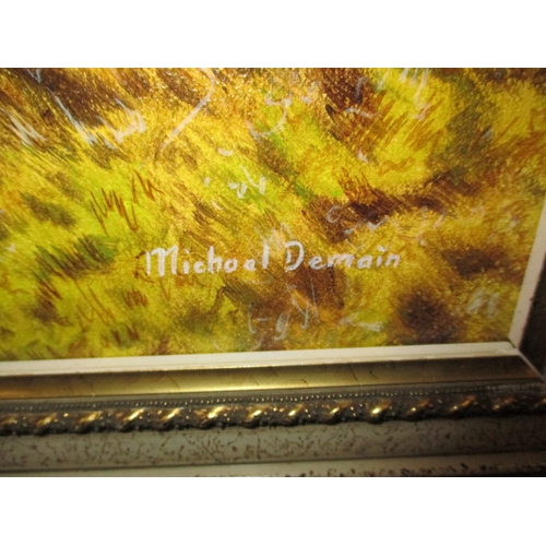 322 - A contemporary painting of pink feet geese over a Norfolk landscape, signed lower right, dated verso... 