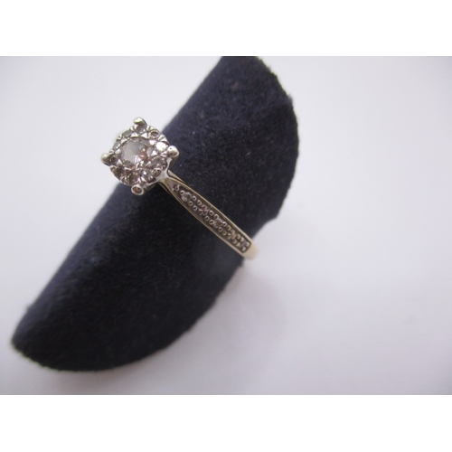10 - A 9ct yellow gold diamond dress ring, approx ring size ‘N+’, approx weight 1.4g, in useable pre-owne... 