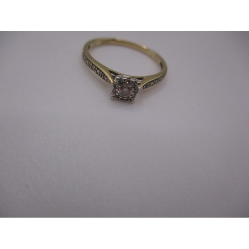 10 - A 9ct yellow gold diamond dress ring, approx ring size ‘N+’, approx weight 1.4g, in useable pre-owne... 