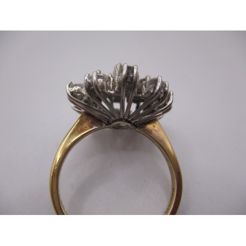 18 - An 18ct yellow gold diamond aster flower cluster ring, approx ring size ‘L+’, approx weight 6.3g, in... 