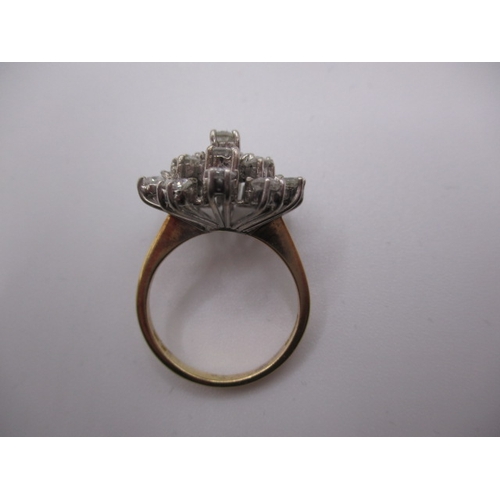 18 - An 18ct yellow gold diamond aster flower cluster ring, approx ring size ‘L+’, approx weight 6.3g, in... 