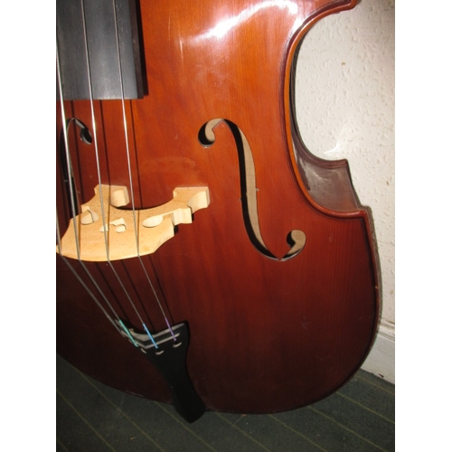323 - A Stentor Student II ¾ double bass, in useable pre-owned condition with bow