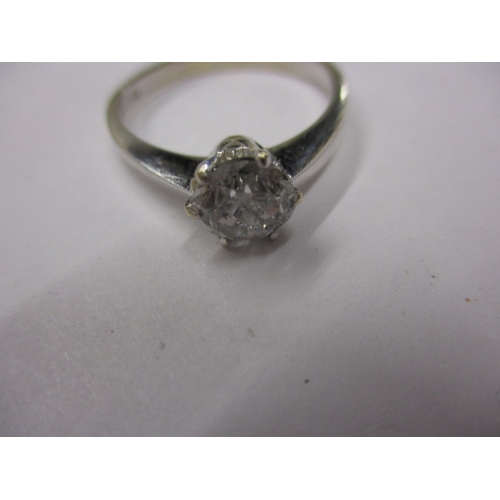 21 - An 18ct white gold diamond solitaire ring, the stone certificated as 1.02ct, approx ring size ‘N+’ a... 