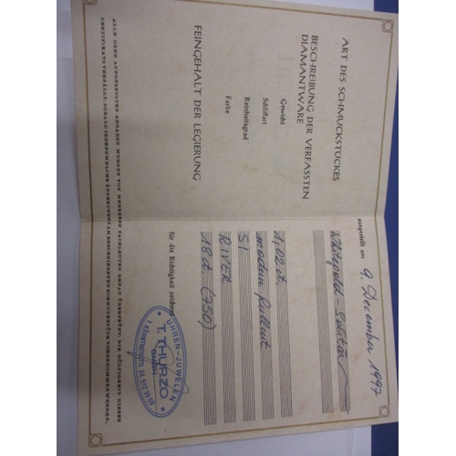 21 - An 18ct white gold diamond solitaire ring, the stone certificated as 1.02ct, approx ring size ‘N+’ a... 