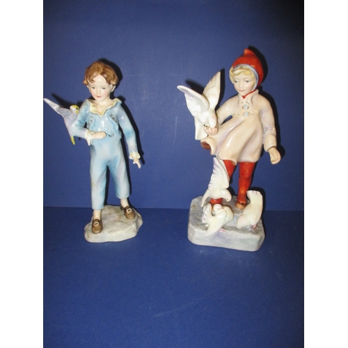 302 - Two vintage Worcester china figures, Parakeet and November, in pre-owned condition with no observed ... 
