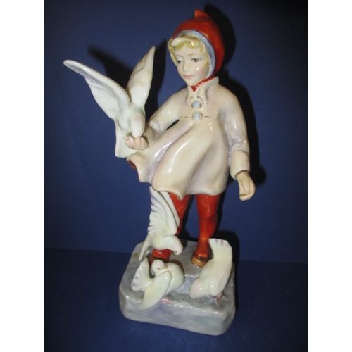 302 - Two vintage Worcester china figures, Parakeet and November, in pre-owned condition with no observed ... 