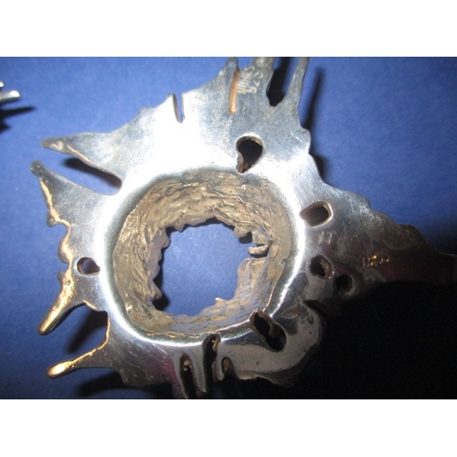 188 - A Juhls silver gallery of Norway designer necklace earring set, in original box with booklet