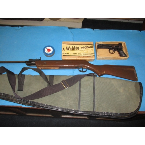 287 - A vintage Webley & Scott junior .177 air pistol in original box and a Chinese break barrel .22 air r... 