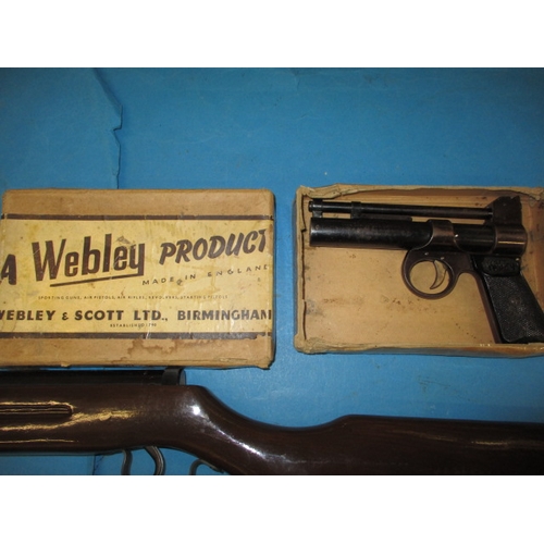 287 - A vintage Webley & Scott junior .177 air pistol in original box and a Chinese break barrel .22 air r... 