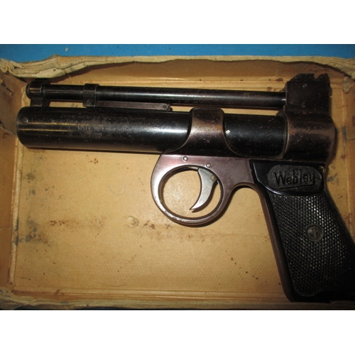 287 - A vintage Webley & Scott junior .177 air pistol in original box and a Chinese break barrel .22 air r... 