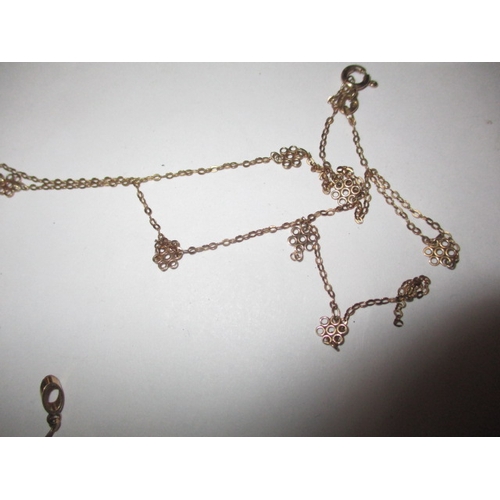 100 - A vintage 18ct gold wedding band and a 9ct gold chain, approx ring size ‘P’, approx weight 8.4g, cha... 