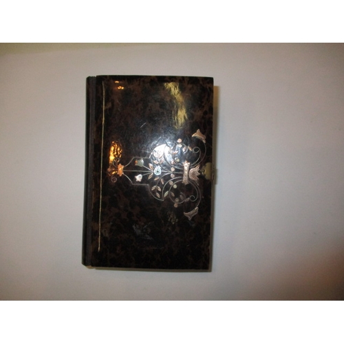 293 - A Victorian Church of England pocket common prayer book, having gold inlaid cover, missing catch cli... 