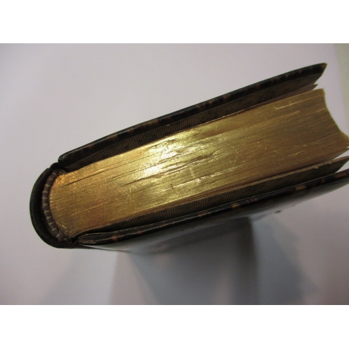 293 - A Victorian Church of England pocket common prayer book, having gold inlaid cover, missing catch cli... 