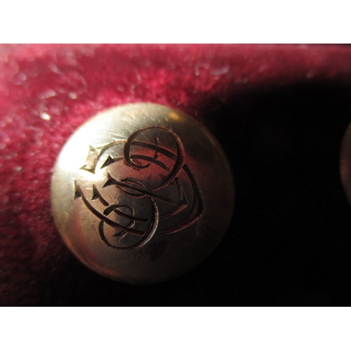 194 - A boxed set of 6 sterling silver buttons, Chester hallmarks, all in used condition