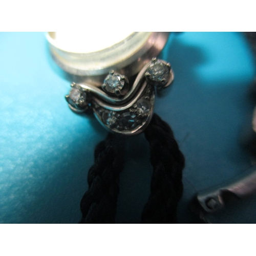 158 - A vintage ladies cocktail watch, the case marked 750 for white gold with diamond set shoulders, the ... 