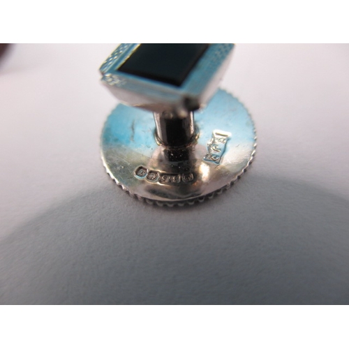 144 - A cased set of 9ct white gold art deco studs, by S J Rose Birmingham 1933, in original retailers box... 