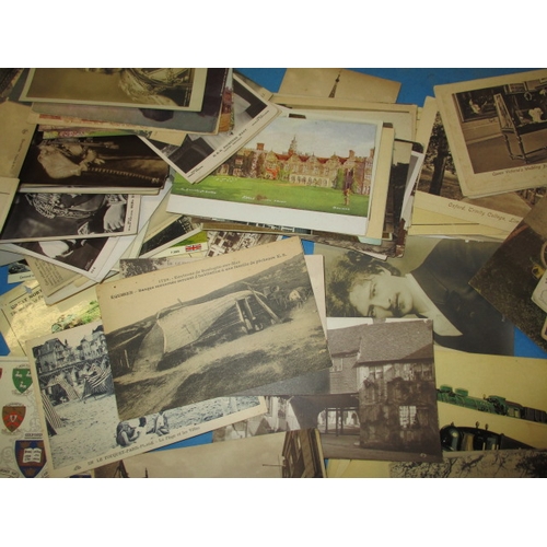 Approx 300 vintage postcards, to include topographical and military ...