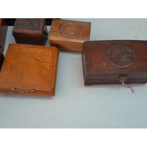 A quantity of treen boxes, various sizes and uses, all with age related ...