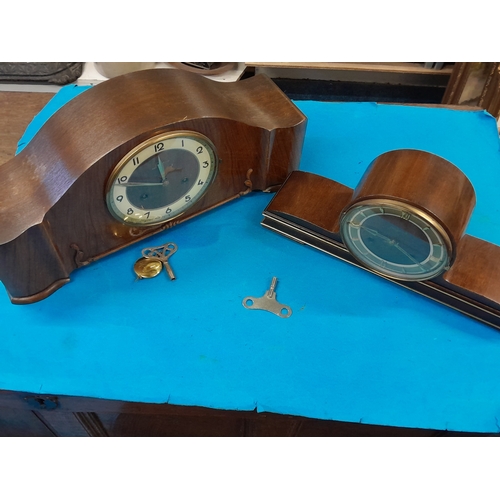 Two vintage mantle clocks, neither tested as to function and both with age and use related marks