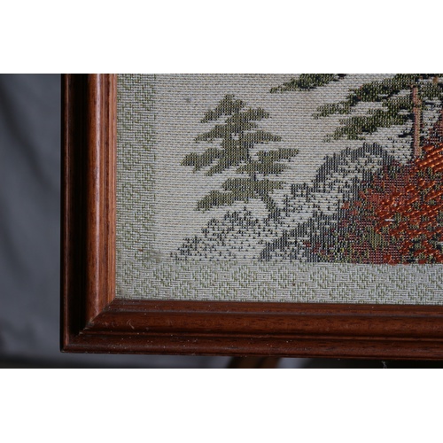 23 - Framed & Glazed Japanese Scene 1900's Embroidery Picture on silk