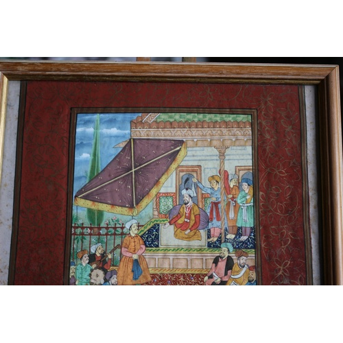 26 - Framed & Glazed 1900's Indian Watercolour on silk