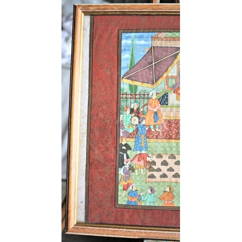 26 - Framed & Glazed 1900's Indian Watercolour on silk