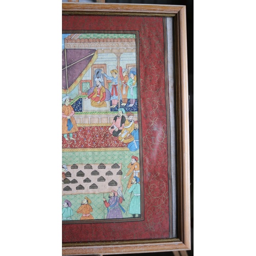 26 - Framed & Glazed 1900's Indian Watercolour on silk