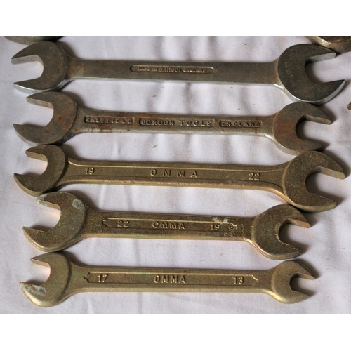 57 - Collection of 19 Spanners - Some Britool Quality Tools