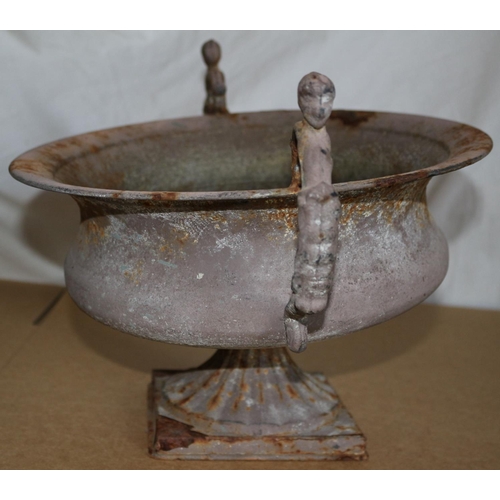 12 - Very Old Metal 'Bell Urn' Style Pot / Planter