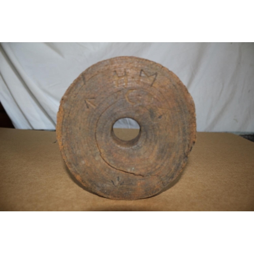 14 - WW11 Military Wooden Block Rope Rollers - Marked Where Linked To