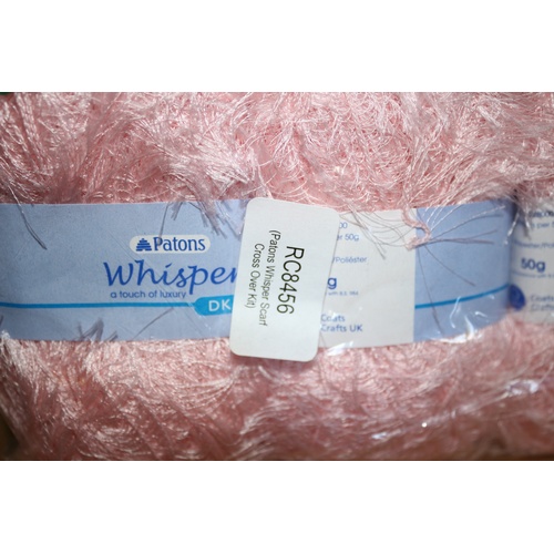 42 - Patons Whisper Twin Pack of 'Knit Yourself a Scarf' Kit - Pink and Blue