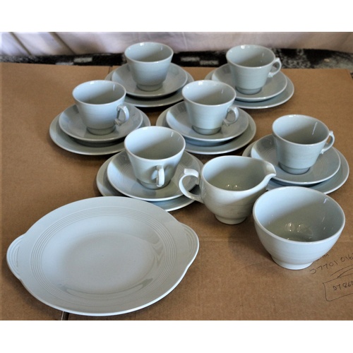 93 - Large Set of Wood's Iris Crockery - 6 Cups, Saucers and Sandwich Plates. Milk Jug, Sugar Bowl and Se... 