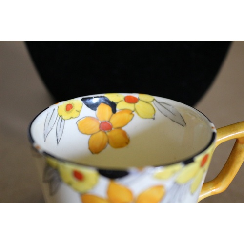 96 - Crown Ducal Sunburst Coffee Cup & Saucer