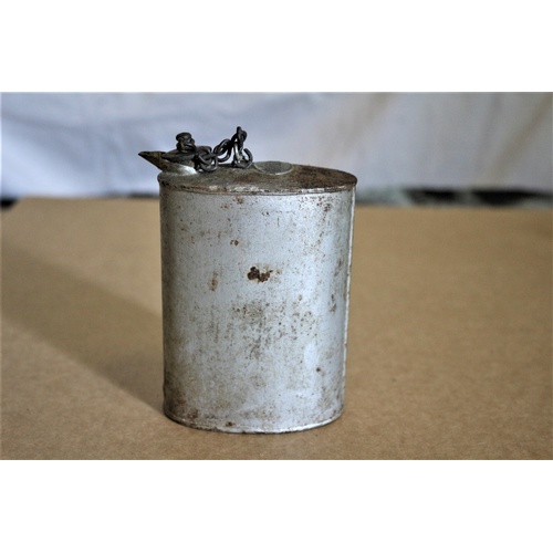 113 - Vintage 1/2 Pint Metal Container with Screw Cap and Pouring Spout